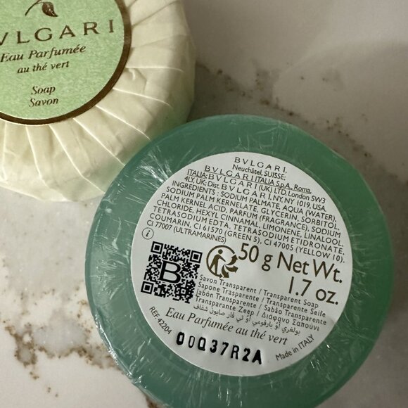 Bvlgari Eau Parfumee au the vert Green Tea Soap Lot of 2 1.7oz 50 grams Travel - Picture 3 of 3